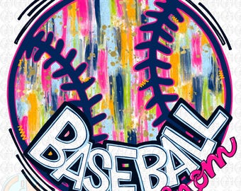 Baseball Mom PNG | Sublimation Design | Hand Drawn