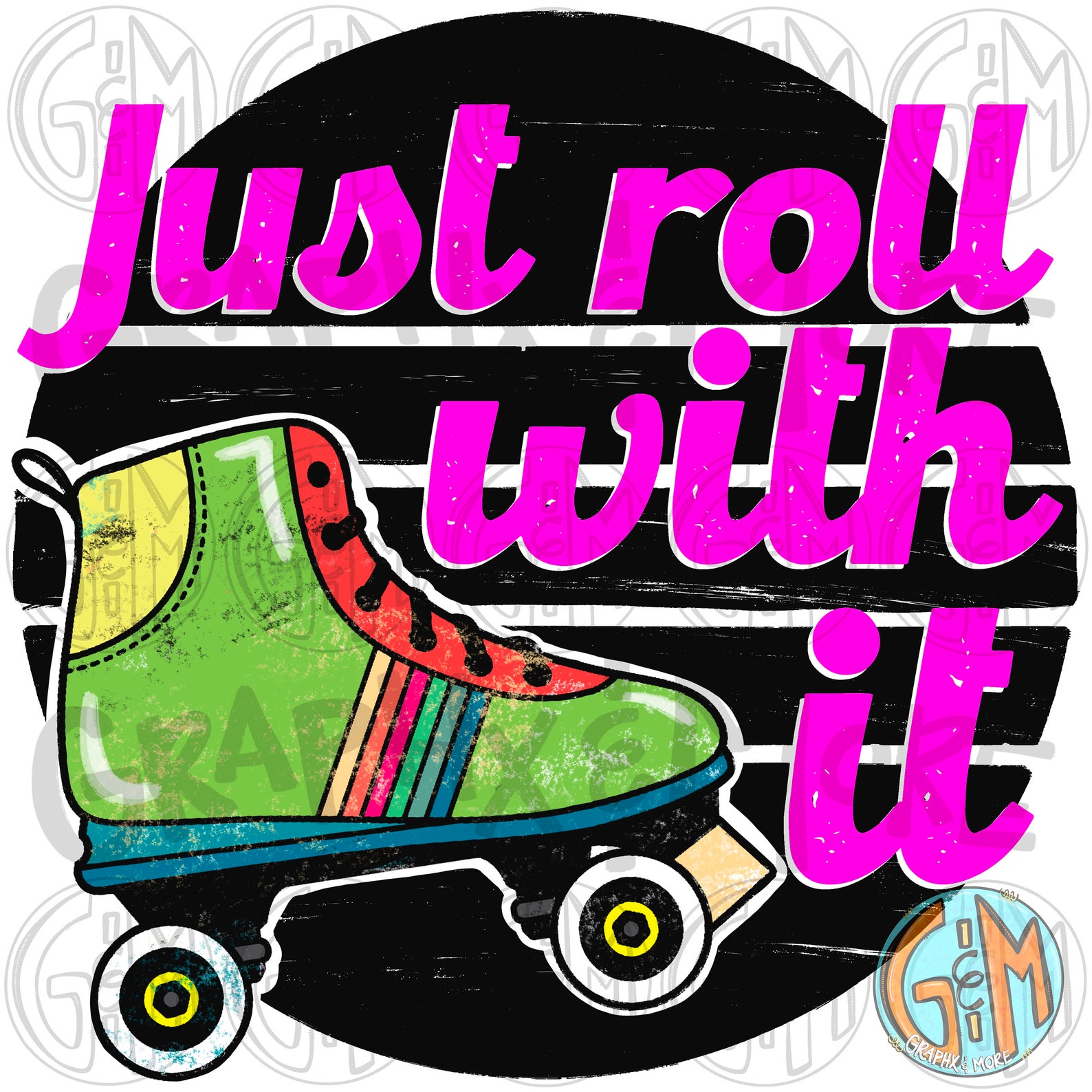 Just Roll with It PNG Hand Drawn Sublimation Design Etsy