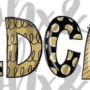 Wildcats (black/gold) PNG | Hand Drawn | Sublimation Design