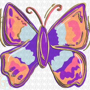 Butterfly 2 PNG | Hand Drawn | Sublimation Design