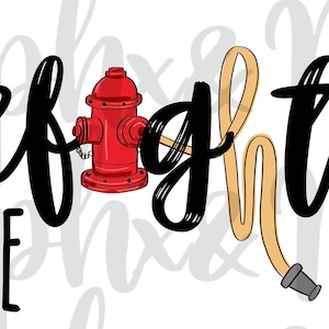Feuerwehrfrau Ehefrau PNG | Sublimation Design | Handgezeichnet