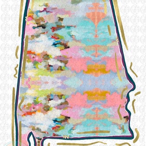 Aquarelle Alabama PNG | Dessiné à la main | Conception par sublimation