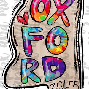 Oxford PNG | Hand Drawn | Sublimation Design