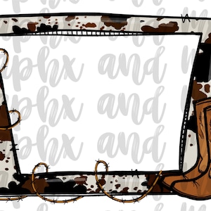 Western Frame PNG | Hand getrokken | Sublimatieontwerp