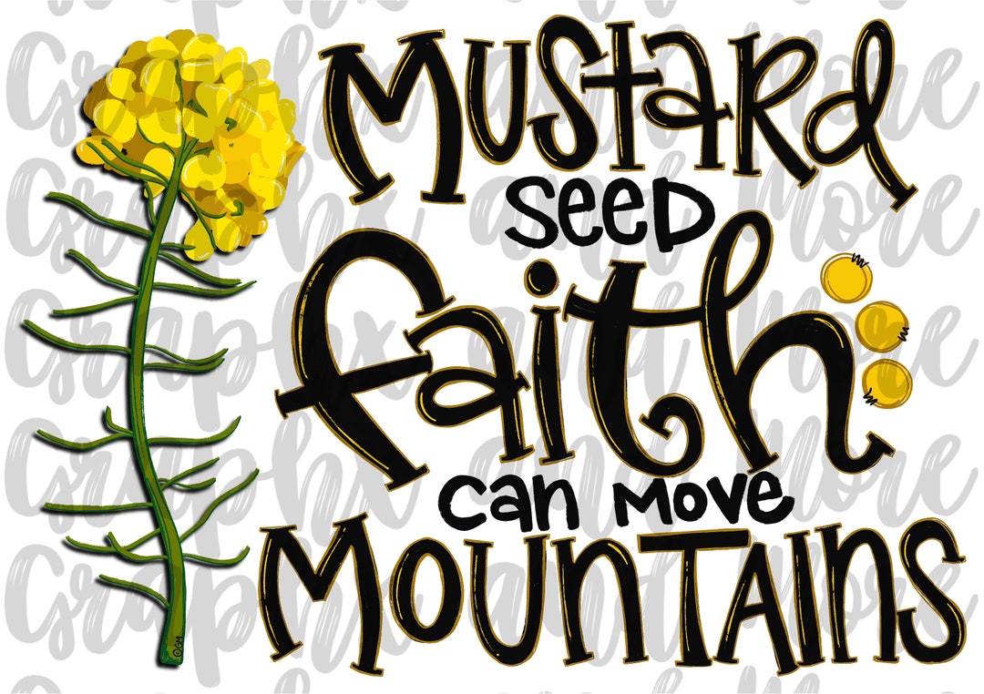Mustard Seed Faith PNG | Sublimation Design | Hand Drawn - Etsy