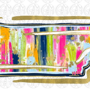 Geborsteld Tennessee PNG | TN | Handgetekend | Sublimatie ontwerp