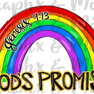 God's Promise PNG / Sublimation Design / Disegnato a mano