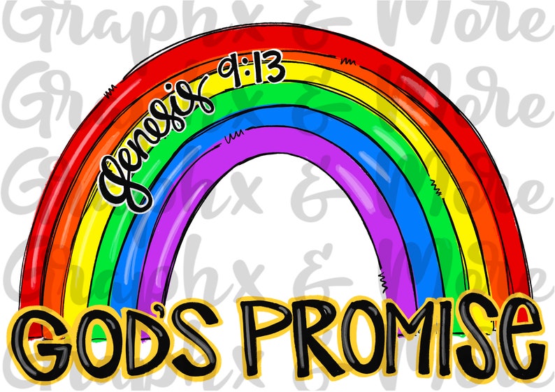 Gods Promise PNG Sublimation Design Hand Drawn image 1