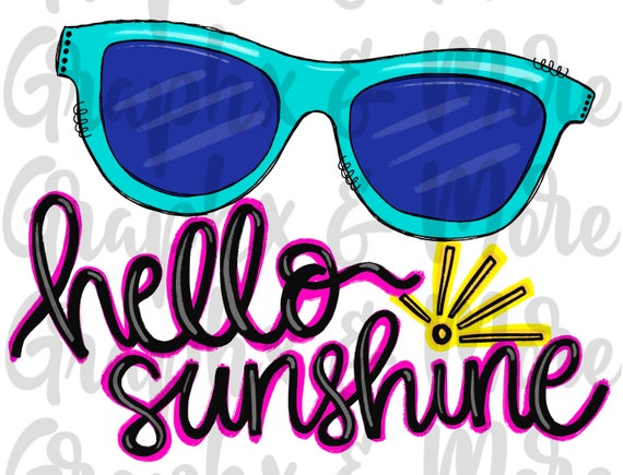 Sunglasses Hello Sunshine PNG | Hand Drawn | Sublimation  display picture 1