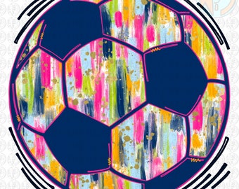 Brushed Soccer Ball PNG | Hand Drawn | Sublimation Design