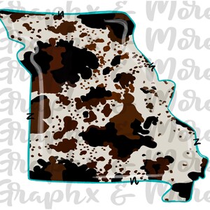 Kuh Druck MO PNG | Missouri | Sublimationsdesign | Hand gezeichnet
