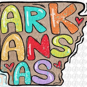 Arkansas Doodle PNG | Hand Drawn | Sublimation Design