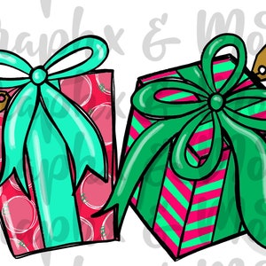 Christmas Presents PNG | Sublimation Design | Hand Drawn