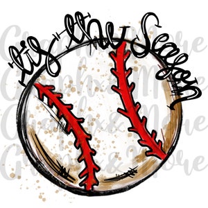 Tis The Season Baseball PNG | Sublimatie ontwerp | Getrokken hand