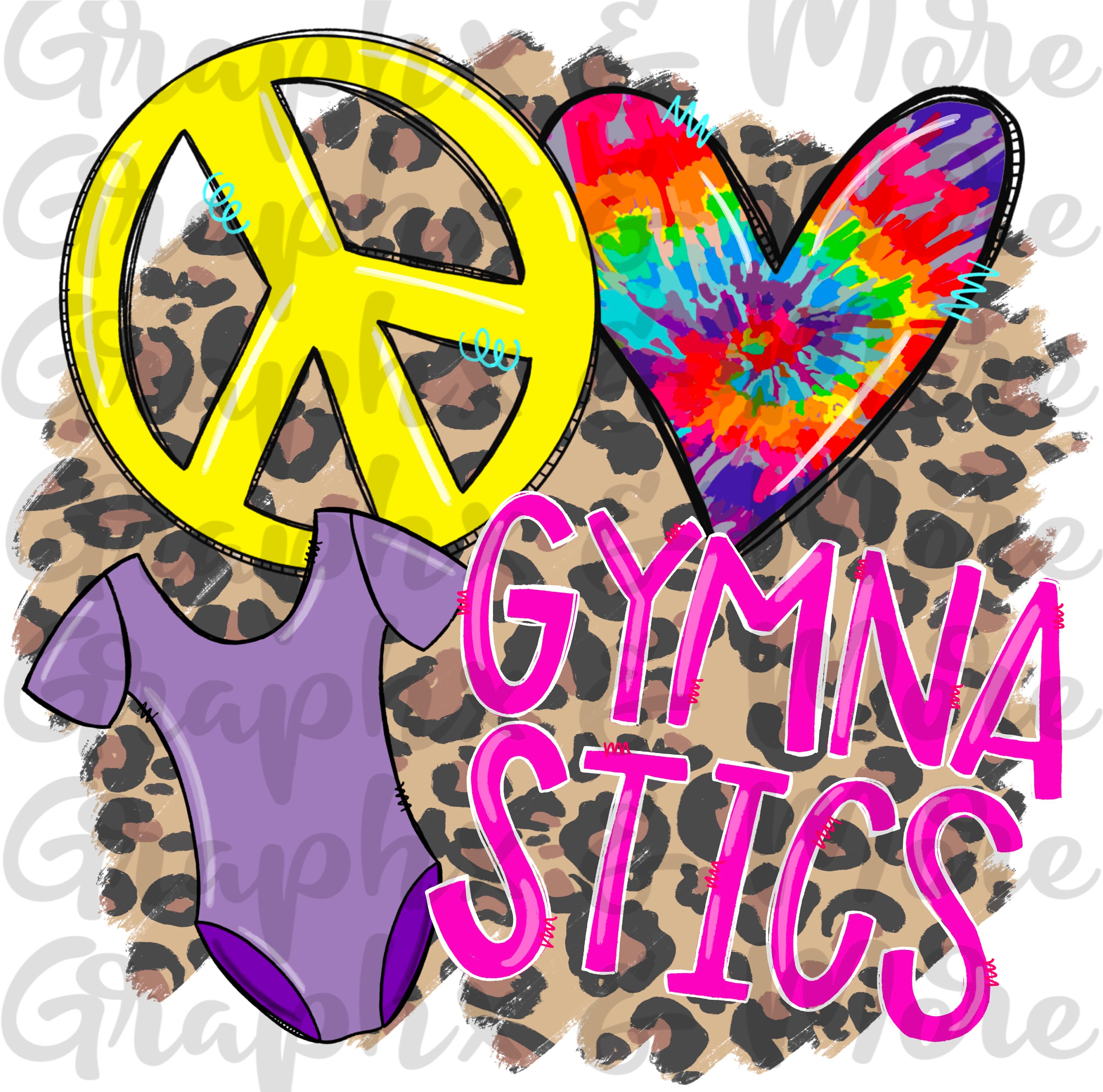 Peace Love Gymnastics PNG Hand Drawn Sublimation Design Etsy UK