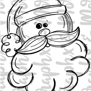 Single Color Santa PNG | Sublimation Design | Hand Drawn