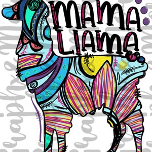 Mama Llama PNG - France Dessiné à la main ( Conception de sublimation