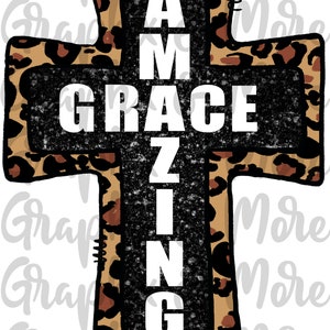 Amazing Grace Cross PNG | Hand Drawn | Sublimation Design