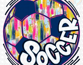Brushed Soccer Ball PNG | Hand Drawn | Sublimation Design
