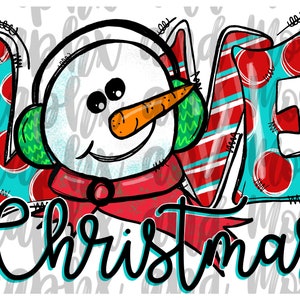 Love Snowman PNG | Sublimation Design | Hand Drawn
