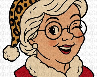 Mrs Claus PNG | Hand Drawn | Sublimation Design