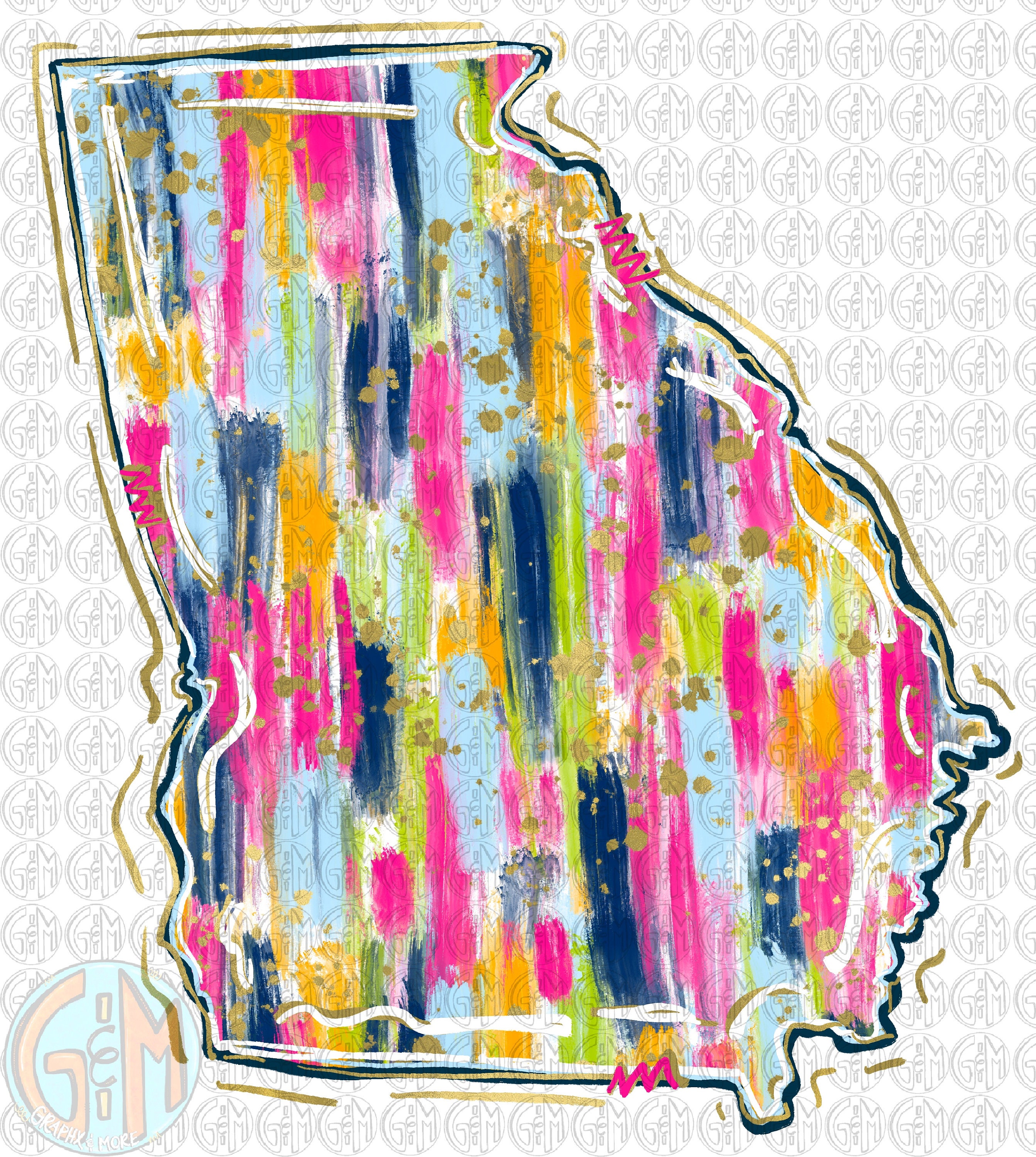 Georgia Design Pattern Brushed Georgia PNG | GA | Hand Drawn | Sublimation Design - Etsy