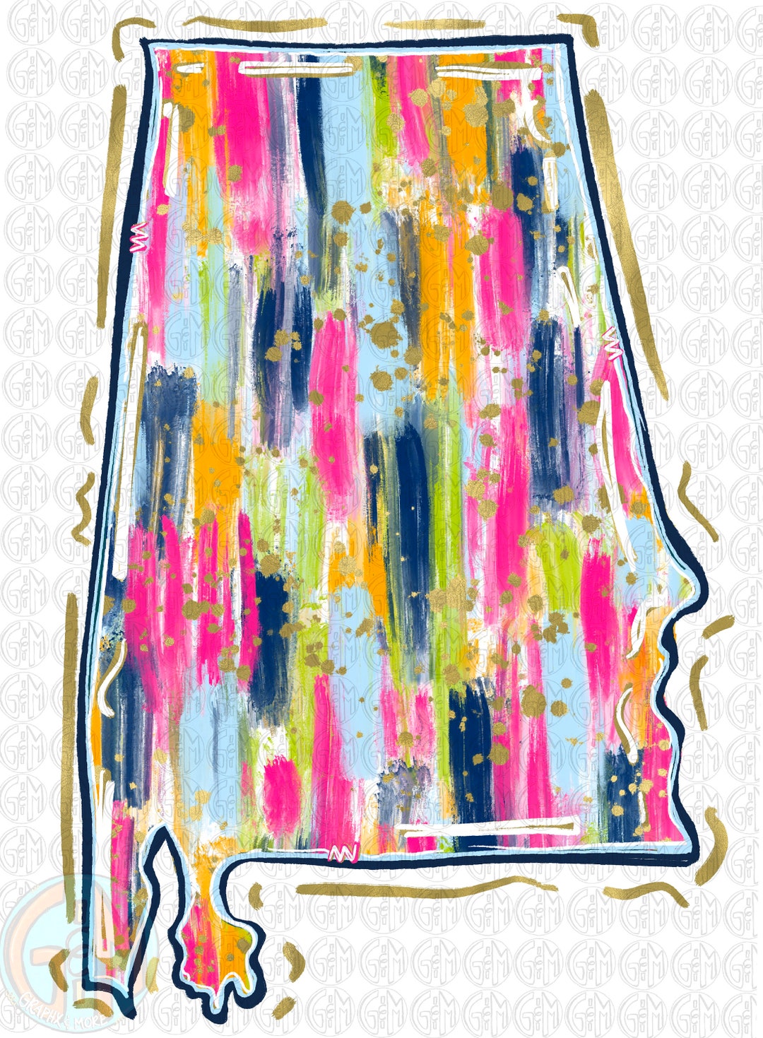 Brushed Alabama PNG | AL | Hand Drawn | Sublimation Design - Etsy