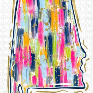 Alabama brossé PNG | AL | Dessiné à la main | Conception par sublimation