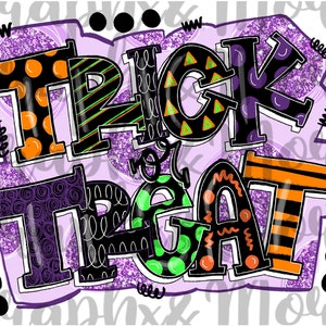 Trick or Treat PNG | Hand Drawn | Sublimation Design
