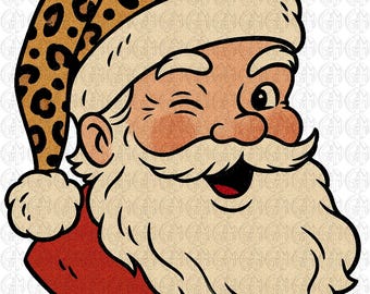 Winky Santa PNG | Hand Drawn | Sublimation Design