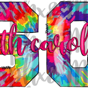 Tie Dye SC PNG | South Carolina | Sublimation Design | Hand Drawn