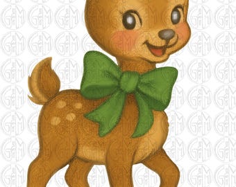 Vintage Reindeer PNG | Sublimation Design | Hand Drawn