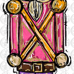 Nussknacker in Pink und Lila PNG | Handgezeichnet | Sublimationsdesign