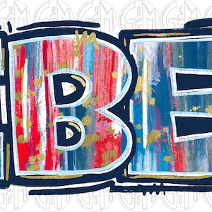 Puede incluir: Un diseño gráfico colorido de la palabra "REBELs" en una fuente en negrita y de bloques. Las letras están pintadas en tonos de rojo, azul, blanco y dorado, con un aspecto desgastado y texturizado.