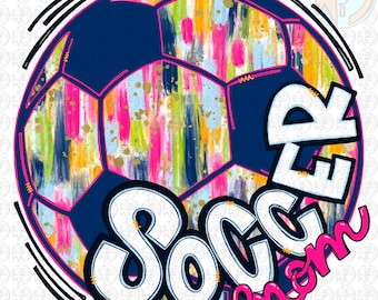 Brushed Soccer Mom PNG | Hand Drawn | Sublimation Design