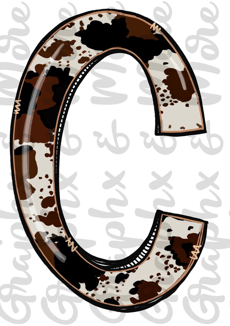 Cowhide Alpha Pack PNG All Letters Included All Capital Etsy