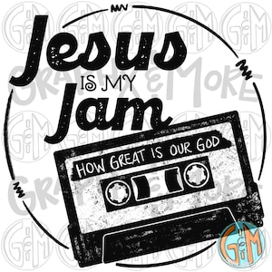 Single Color Jesus ist mein Jam PNG | Hand gezeichnete | Sublimationsdesign | Retro