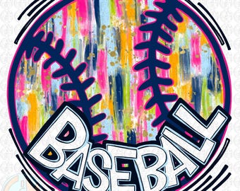 Bright Baseball PNG | Hand Drawn | Sublimation Design