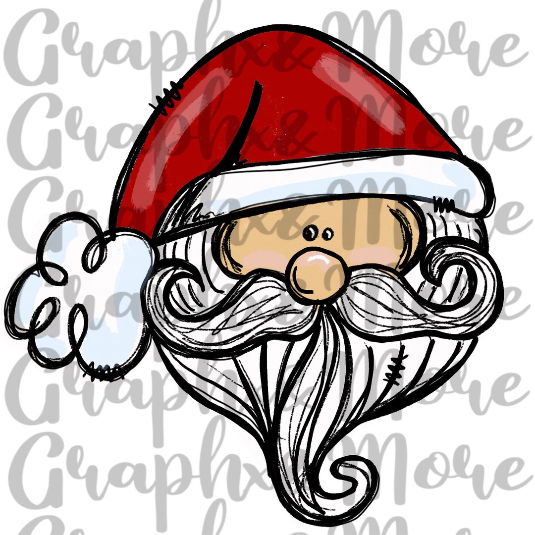 Santa Variations Traditional Santa PNG | 2 Variations | Hand Drawn | Sublimation Design ...