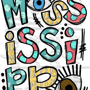 MISSISSIPPI Doodle PNG | Hand Drawn | Sublimation Design