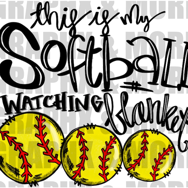 Softball Watching Blanket PNG | Hand Drawn | Sublimation Design