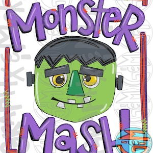 Monster Mash PNG | Hand Drawn | Sublimation Design