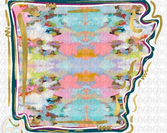 Watercolor Arkansas PNG | Hand Drawn | Sublimation Design