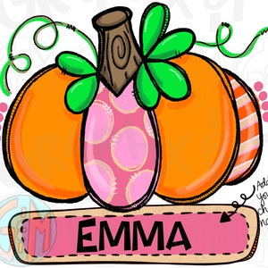 Pink Pumpkin PNG | Hand Drawn | Sublimation Design