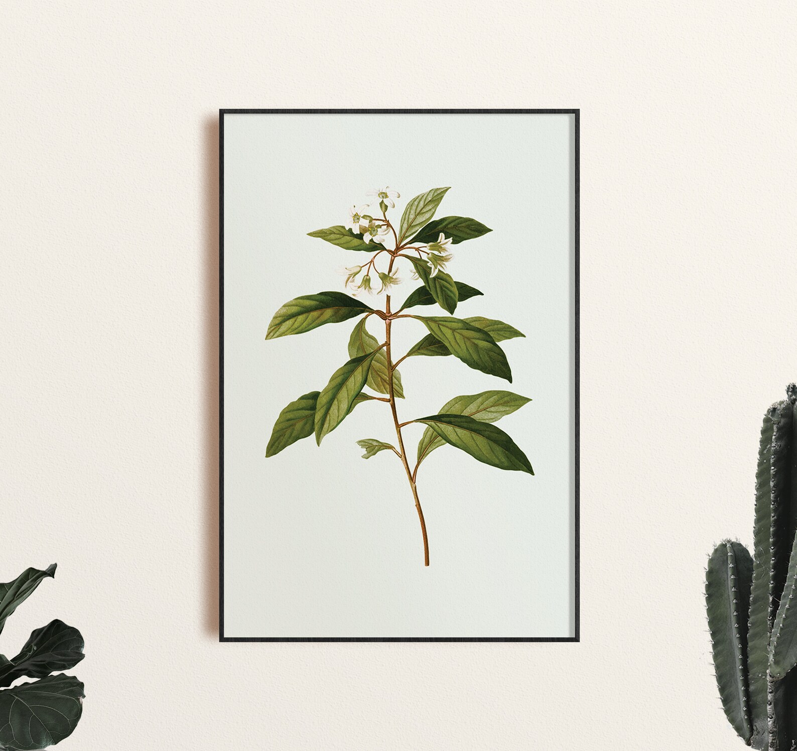 Botanical Print / Wall Art Print / Bathroom Deco / Minimal Etsy