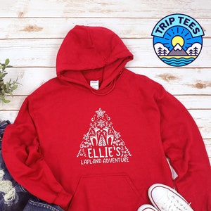 Personalise me! Childrens and Adults  Lapland adventure doodle tree design hoodie / various colour options available