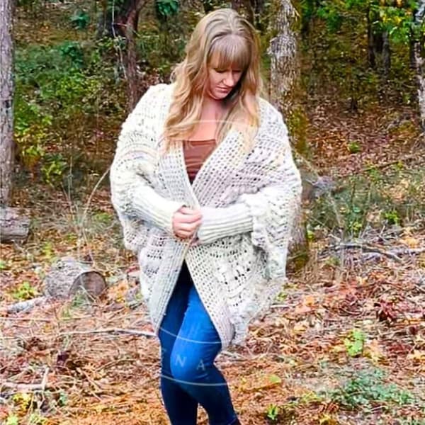 Braided Cardigan Crochet Pattern, Jacket Crochet Pattern, Sweater Crochet Pattern