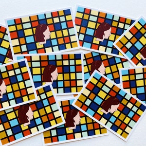 SET OF 3 Hand-Drawn Lady Bird Stickers