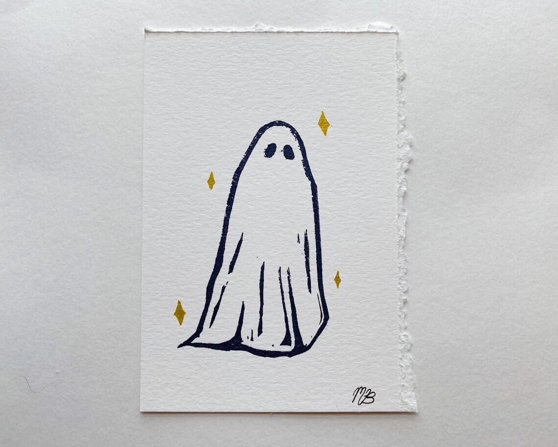 Phoebe Bridgers Stranger in The Alps Ghost Linocut Print | Etsy