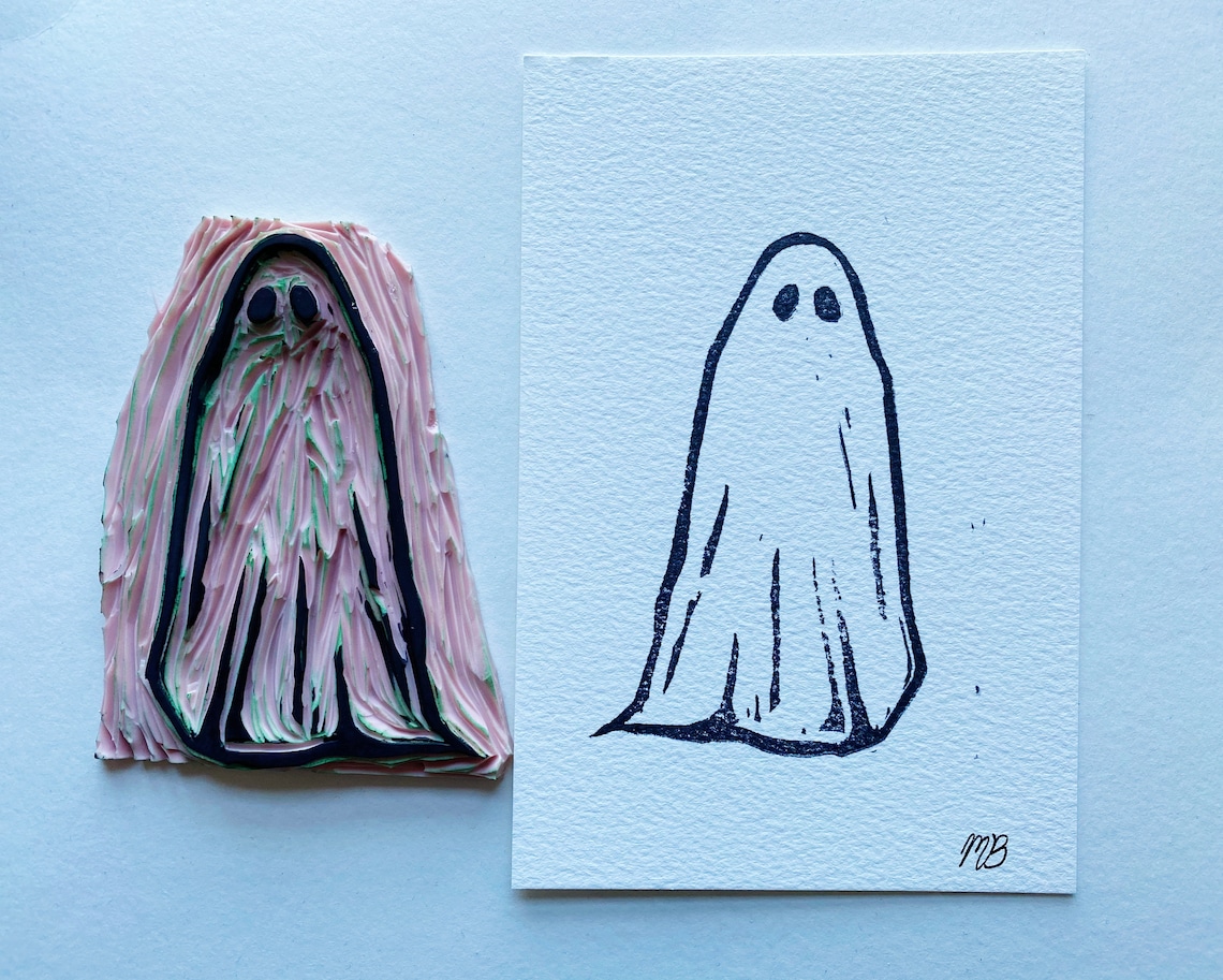 Phoebe Bridgers Stranger in The Alps Ghost Linocut Print Etsy